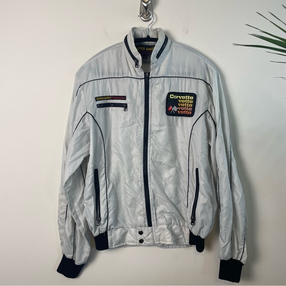 Style Auto Jackets & Coats Rare Vintage 8s Style Auto Corvette Bomber Windbreaker Jacket